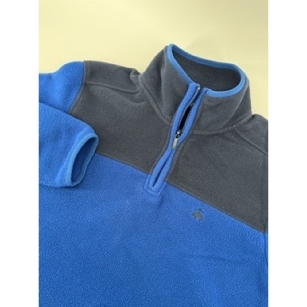 Brooks Brothers Mens Blue Colorblock Quarter Zip Fleece Pullover Large